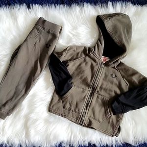 True Religion toddler hoodie jogger set. 24mth